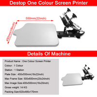 Máquina de serigrafía de un solo color para camisetas y bolsas, con certificación CE, impresora de pantalla con rodamientos, manual incluido.
