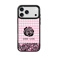 Coque de téléphone AG Feeling Black Edge avec motif porte-bonheur doré pour iPhone 17, 17 Pro Max, 16 Pro, 15 – Coque magnétique