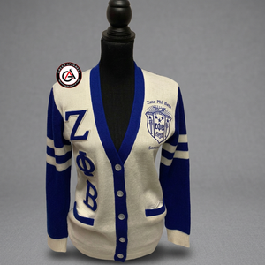 Zeta Phi Beta Sorority – Cardigan en acrylique brodé pour femmes | Sorority brodé pour dames, pull Cardigan en laine personnalisé - Product Image 2