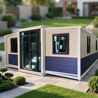 Maison modulaire portable à double aile extensible à installation rapide, 20 pieds, avec structure en acier galvanisé, pour bureau ou complexe hôtelier