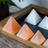Marokkanische Transparente Steinpyramide Figur Kristallturm Orange Dekorationsstück Handgefertigt Weihnachten Zuhause Blumen Musik Engel