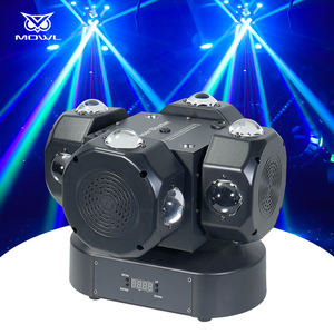 Lumière d'effet de tête mobile à faisceau LED RGBW 16 pièces, 4 têtes rotatives à vent et feu, DMX, laser, stroboscope, pour DJ, discothèque, fête - Product Image 1