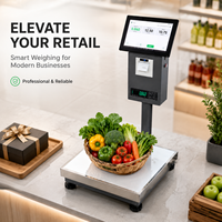 Kiosque de pesage en libre-service Android avec écran tactile de 10,1 pouces, paiement par QR et imprimante d'étiquettes