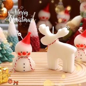 Velas Aromáticas con Forma de Muñeco de Nieve, Cera de Soja Mixta, Decoración Navideña, Ambiente Cálido para el Hogar - Product Image 2
