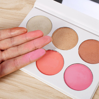 Vegan Custom OEM Blush Bronze Highlight Palette 6 couleurs Poudre de maquillage pour le visage Highlight et Contour