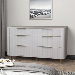 Modern <b>Chest</b> lulu Bedroom collection 6 Drawer Mahogany <b>Wood</b> With White finish For Bedroom or Home Storage - Product Image 6