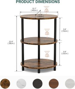 Estante Esquinero de Tres Niveles, Estilo Rústico, Ideal para Espacios Pequeños, Fácil de Montar, Color Marrón Campestre, para Dormitorio, Sala de Estar o Baño - Product Image 2