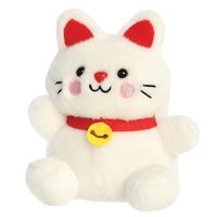 Peluche chat porte-bonheur, poupée en peluche Maneki Neko Kawaii avec collier à clochette pour chiens et chats