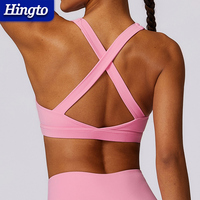 Activewear logotipo personalizado señoras Fitness deportes gimnasio sujetador mantequilla suave correr gimnasio Yoga Tops secado rápido espalda cruzada deportes entrenamiento sujetador