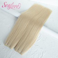 Extensions de cheveux humains Remy Genius Weft SL en stock, 18'', 20'', 22'', double épaisseur # Couleur blonde 613 en gros
