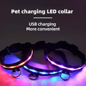 안전한 야간 산책용 강아지 목걸이 충전식 LED 라이트업 목걸이 방수 조절 가능한 애완동물 용품 - Product Image 3