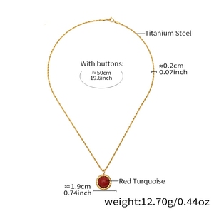 Collier en acier inoxydable avec <span class=keywords><strong>chaîne</strong></span> torsadée en pierre d'œil de <span class=keywords><strong>tigre</strong></span> naturelle ERESI, plaqué or 18 carats, <span class=keywords><strong>chaîne</strong></span> de clavicule polyvalente et tendance pour femmes - Product Image 6