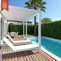 Kits de persiennes à lames en aluminium pour l'extérieur Home Deck Patio Garden Backyard Poolside Smart Adjustable Waterproof Pergola