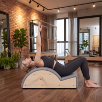 Correcteur de posture en bois d'érable durable et écologique pour Pilates, avec arc de soutien dorsal et baril d'entraînement, pour la correction de la posture, idéal pour studio de yoga et fitness à domicile