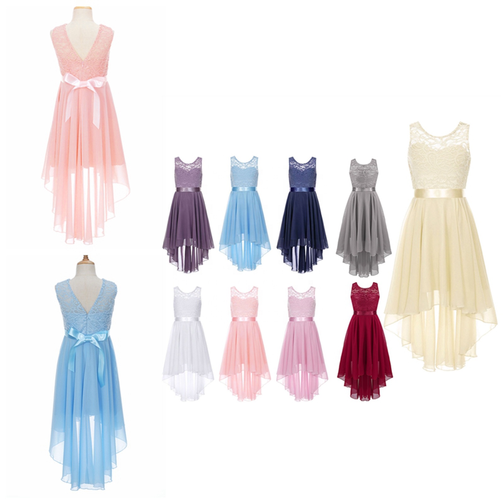 cheap wholesale junior bridesmaid dresses Red Junior Bridesmaid Dresses,Vintage Junior Party Dress,Long Junior Party Dress,JB00024, J16 / Pink