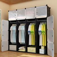 Armoire de chambre à coucher amovible et convertible en plastique, style traditionnel et moderne, noire, pour hôtel, organisateur de vêtements