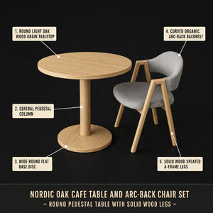 Conjunto de Mesa y <span class=keywords><strong>Sillas</strong></span> Minimalista, Moderno y Casual para Recepción y Reuniones en Espacios Pequeños; Mesa Redonda Pequeña para Cafetería o Balcón - Product Image 4