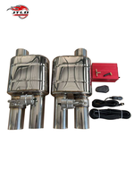 Kit de soupape d'échappement universel en acier inoxydable de 63mm/76mm avec silencieux à distance-système d'échappement performant à entrée unique et à double sortie