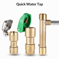 Robinet de remplissage rapide en laiton pour jardin, distributeur d'eau paysager, tige de robinet en cuivre à insertion au sol de 6 mm, robinet à clé pour pelouse de 1 pouce