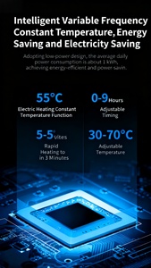 Chauffage électrique à température constante Serviette en acier inoxydable Serviette de bain Séchage des vêtements Rack - Product Image 6