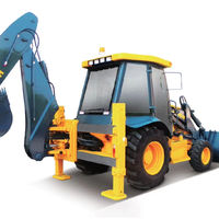 620CH 75KW Mesin Backhoe Loader Diesel Beroda dengan Bucket 1m3 dan 0.2m3 untuk Konstruksi