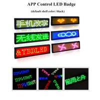 Etiqueta de Nombre LED Recargable, Programable por Aplicación, Letrero LED Pequeño Personalizado, Placa de Identificación LED con Mensajes Desplazables