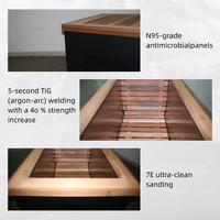 Moderner Outdoor-Einpersonen-Spa-Pool aus Zedernholz, quadratisch, Kaltwasser-Tauchbecken mit Kühler und Filter zur Muskelregeneration