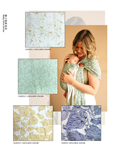 100% lin imprimé tissu pour porte-bébé bébé Wrap anneau fronde personnalisé tissu de haute qualité - Product Image 6