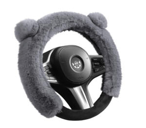 Protecteur de roue en peluche automatique pour femmes PVC caoutchouc Voant Voiture direction couverture de poignée de voiture conception sportive pour modèle Yaris et TT - Product Image 3