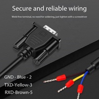 Cable de puerto serie DB9 RS232, cable de conexión de un solo cabezal recto, cable terminal DB9 hembra de 9 pines y 3 núcleos 232
