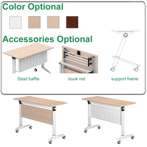 โต๊ะประชุมพับได้ขนาดกะทัดรัด โต๊ะสี่เ<span class=keywords><strong>ห</strong></span>ลี่ยมผืนผ้าขนาดใ<span class=keywords><strong>ห</strong></span>ญ่แบบเคลื่อนย้ายได้พร้อมล้อเลื่อนเ<span class=keywords><strong>ง</strong></span>ียบ โต๊ะฝึกอบรมแบบพับได้ - Product Image 3