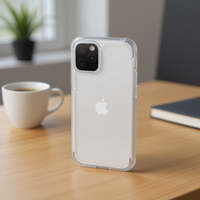 Étui de téléphone portable transparent antichoc en TPU + acrylique pour iPhone 14 sans support