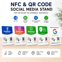 Plaque NFC programmable avec code QR imprimé, design personnalisé, support de table étanche pour hôtel, salon, restaurant, commerce de détail, entreprise