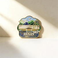 Aimant de réfrigérateur en métal émaillé personnalisé, représentant un monument de la ville, pour la décoration de la maison, souvenir de voyage, cadeau