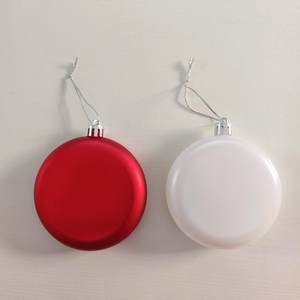 Palla piatta rotonda di natale appesa in plastica infrangibile di vendita calda - Product Image 2
