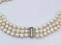 Collier en perles d'eau douce à trois rangs, bijoux en zircon, perles Edison certifiées GIA de qualité AAAAA, cadeau pour femme