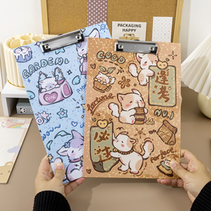 Cartoon Cute Cat Office School <b>A4</b> Paper Clip <b>File</b> <b>Folder</b> for Documents Multi Functional Student Writing Board - Product Image 2