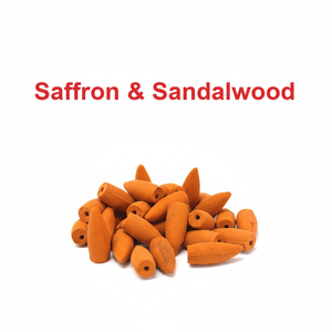 Cônes d'encens à reflux de safran et de bois de santal biologiques les plus vendus en Inde Matériau en bois Utilisation aromatique au meilleur prix (Orange) - Product Image 1