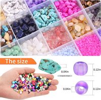 AHAYA Kit de fabrication de bijoux DIY en argile fait main, avec boîte de 24 compartiments, comprenant des perles géométriques en pierre naturelle multicolores de haute qualité