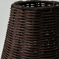 Lampe de table basse en rotin naturel personnalisable, abat-jour traditionnels chinois tissés à la main en forme d'empire, marron européen côtier