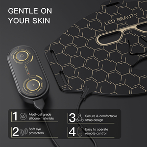 Giá thấp LED liệu pháp ánh sáng mặt nạ thông minh mặt nạ LED trị liệu du lịch chăm sóc da liệu pháp ánh sáng đỏ Led Mặt Nạ Silicone - Product Image 2