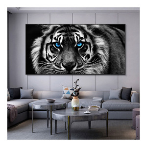 Impresiones <span class=keywords><strong>de</strong></span> alta gama en <span class=keywords><strong>blanco</strong></span> y negro <span class=keywords><strong>de</strong></span> una cabeza <span class=keywords><strong>de</strong></span> <span class=keywords><strong>tigre</strong></span>, arte mural <span class=keywords><strong>de</strong></span> animales para decoración del hogar, cuadros, pinturas <span class=keywords><strong>de</strong></span> tigres - Product Image 1