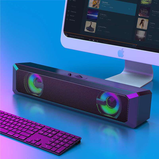Home Office Wireless Gaming TV RGB Soundbar Speakers 5v PC Convenient Speakers Sound Bar