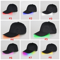 Cappello da camionista N824 personalizzato con stampa, cappello snapback in cotone personalizzato, cappello luminoso da rave, cappellini luminosi a LED lampeggianti, cappello da baseball luminoso a LED.