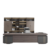 Bureau de direction moderne haut de gamme avec chaise en bois, combinaison de mobilier de bureau simple, fabricant chinois