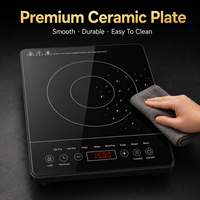 Cuisinière à induction DC 24 V à piles, bouton tactile, chauffage solaire électrique, haute efficacité, pour voiture, extérieur, maison, camping KI04001
