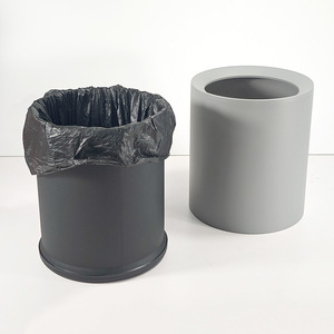 Double Layer <b>Plastic</b> Trash Can Cylindrical Indoor Waste <b>Bin</b> For Bedroom <b>Kitchen</b> Living Room Minimalist Design - Product Image 2