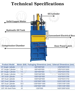 เครื่องอัดก้อนโลหะเครื่องอัดเสื้อผ้าใช้30ตันเครื่องอัดก้อนโลหะ - Product Image 6