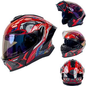 Casque de moto YM Flip Up, homologué ABS DOT, intégral, modulaire, motocross, double visière, toutes saisons, couleur et logo OEM - Product Image 1