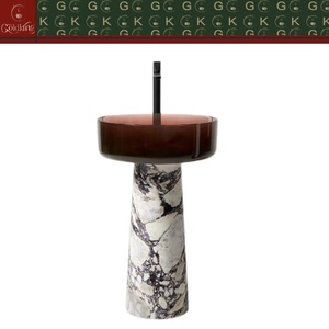 <span class=keywords><strong>Lavabo</strong></span> <span class=keywords><strong>da</strong></span> Terra GOLDKING in Resina Trasparente Effetto Marmo Viola con Colonne e Vasca - Product Image 2